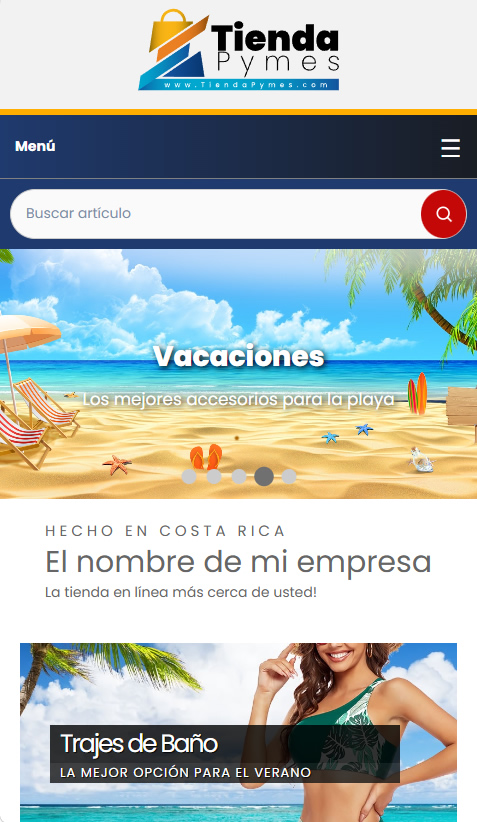 TiendaPymes en dispositivo móvil